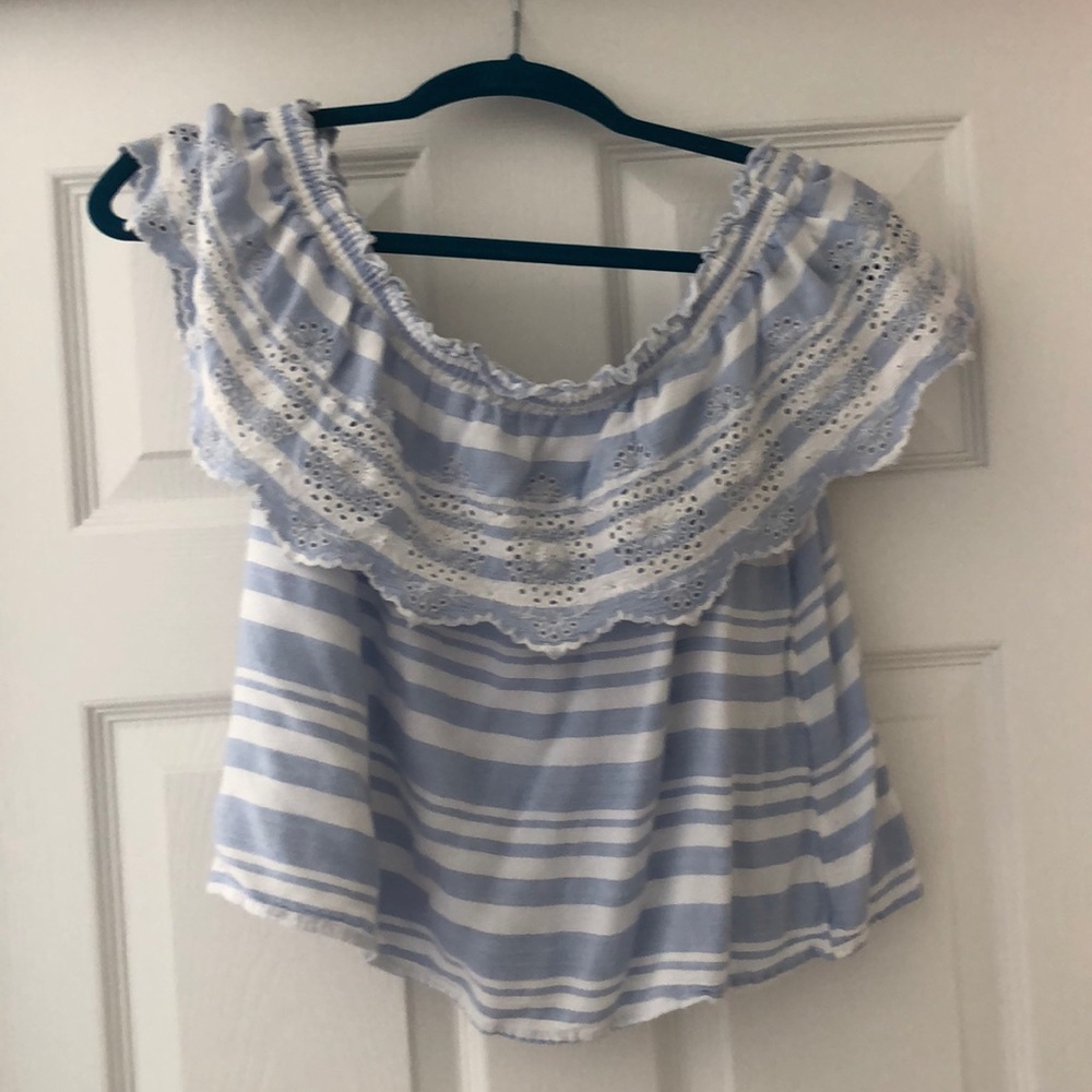 Blue and White Top